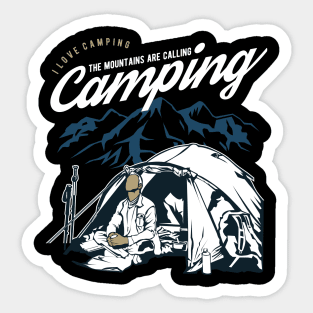 I Love Camping The Mountains Are Calling Sticker